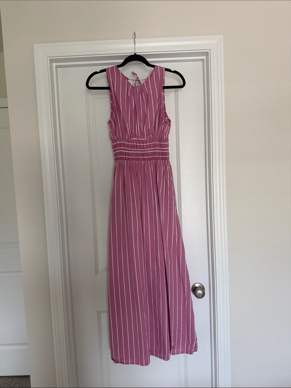 Faithfull the Brand Pink Striped Maxi Dress